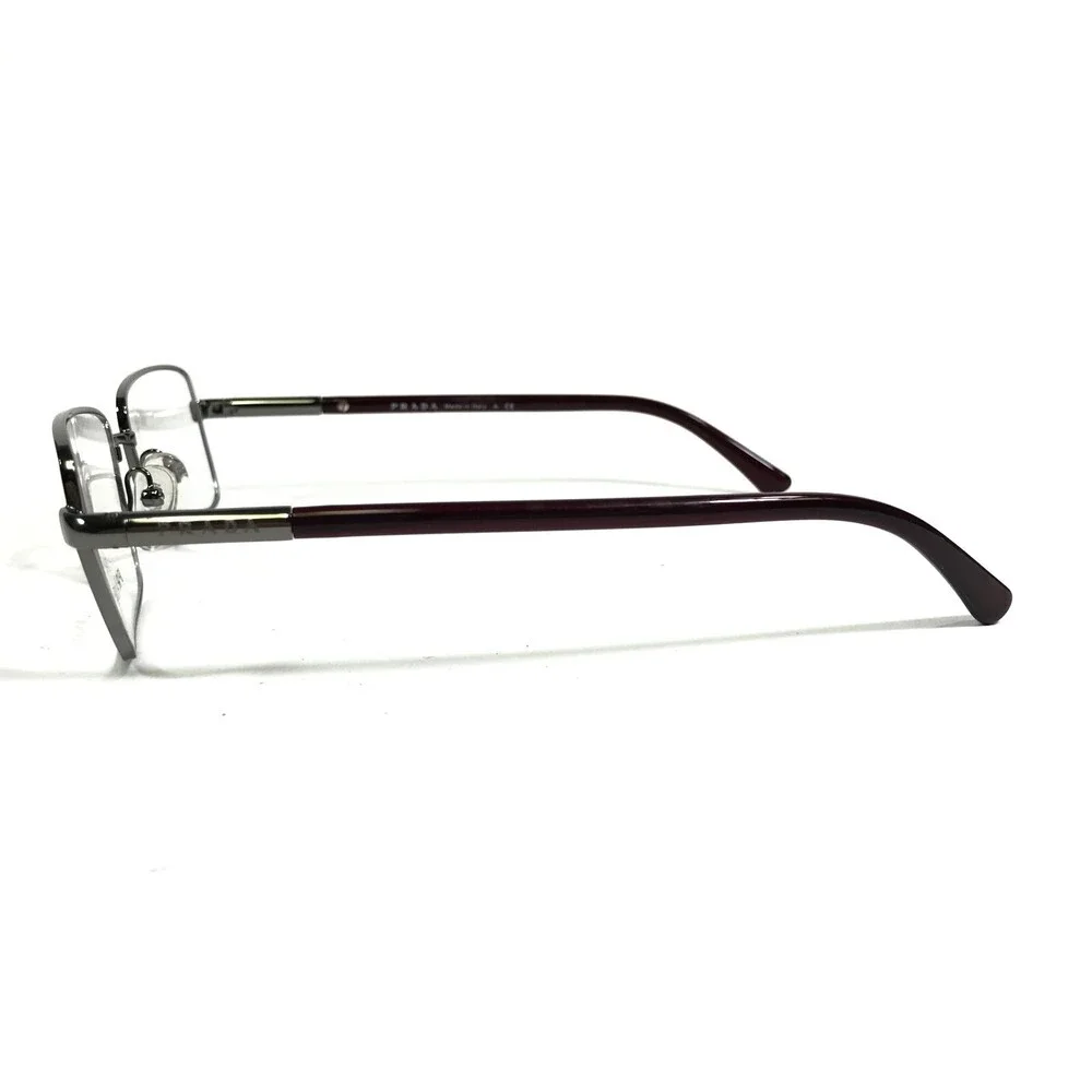 Prada Eyeglasses Frames VPR 63M 0AG-1O1 Burgundy Red Shiny Silver 52-17-140